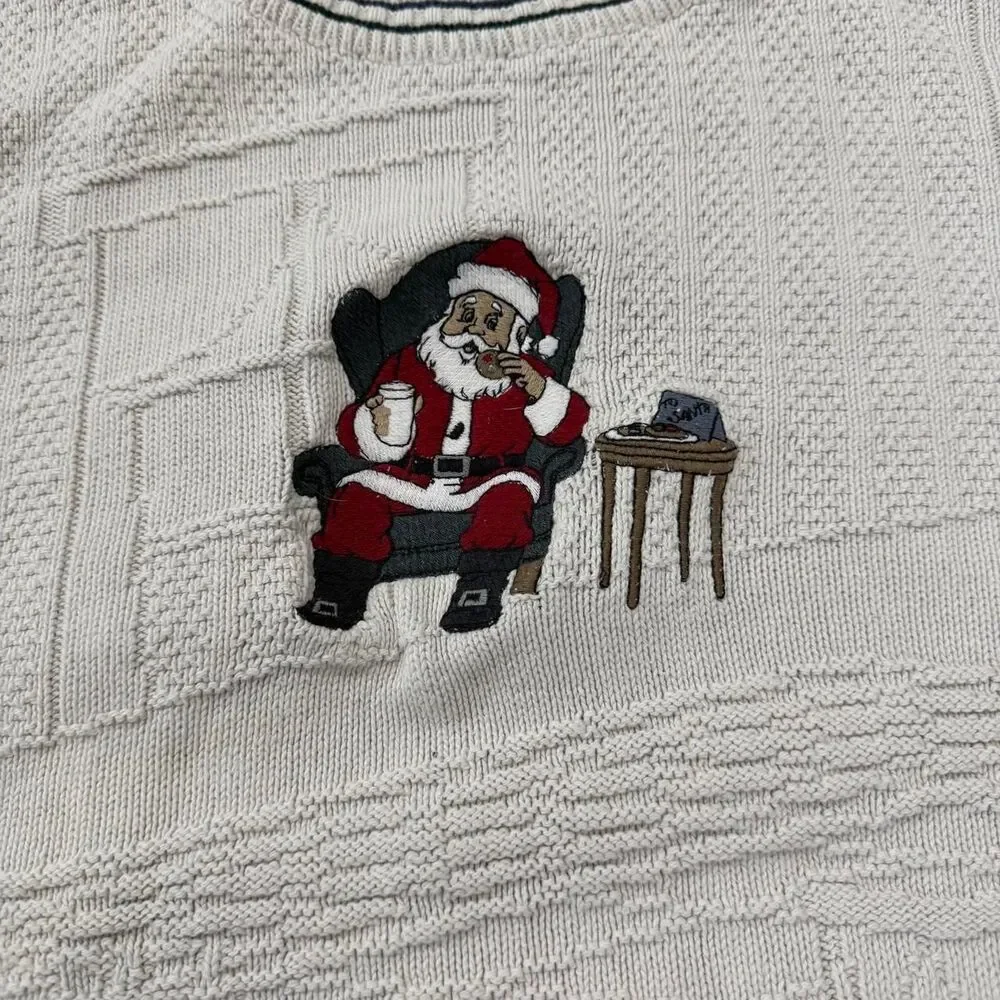 Roundtree-yorke Men's White and Cream Jumper
